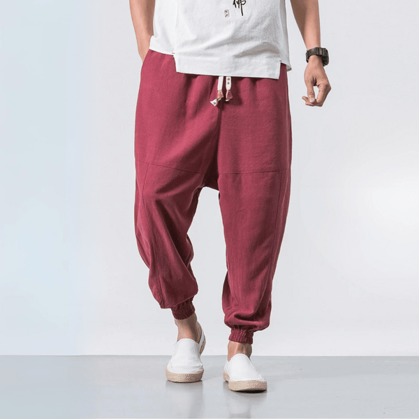 Shao - Pantalon harem confort en coton