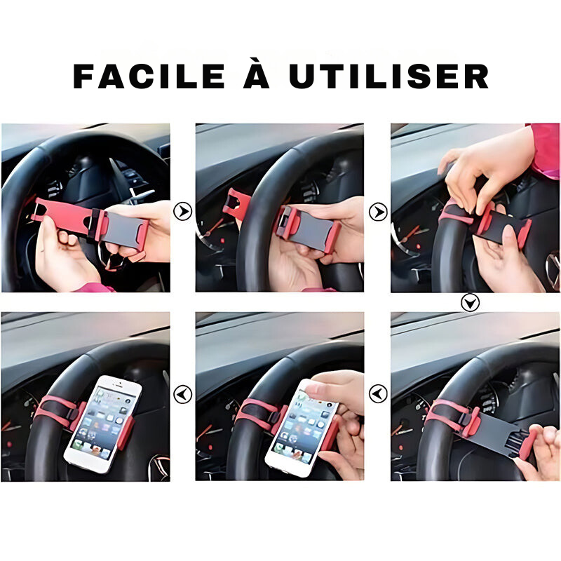 GripDrive - Support de Téléphone Sur Le Volant