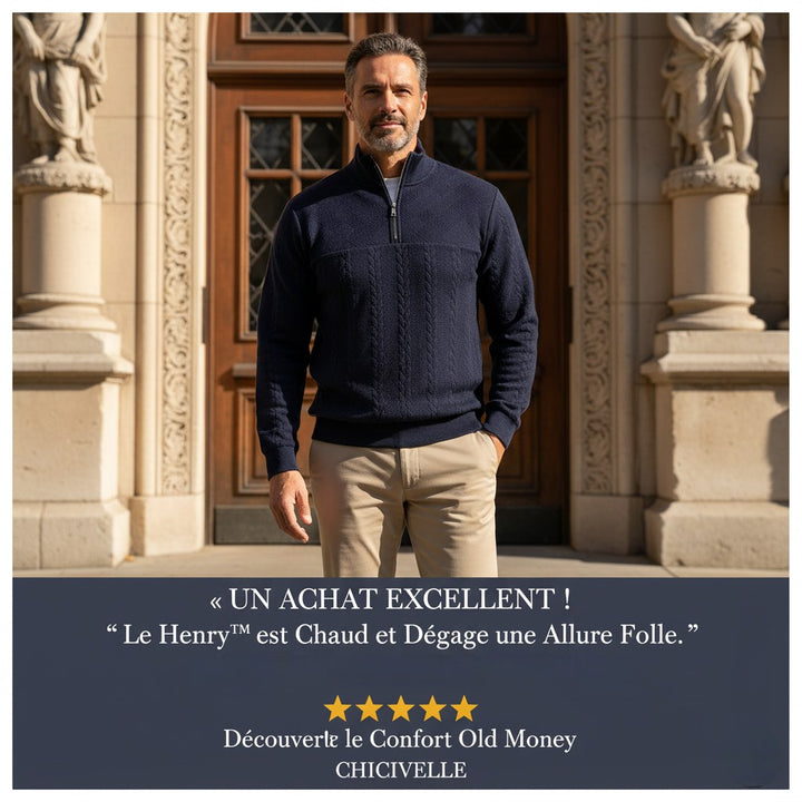 Henry | Sweat à col zippé premium