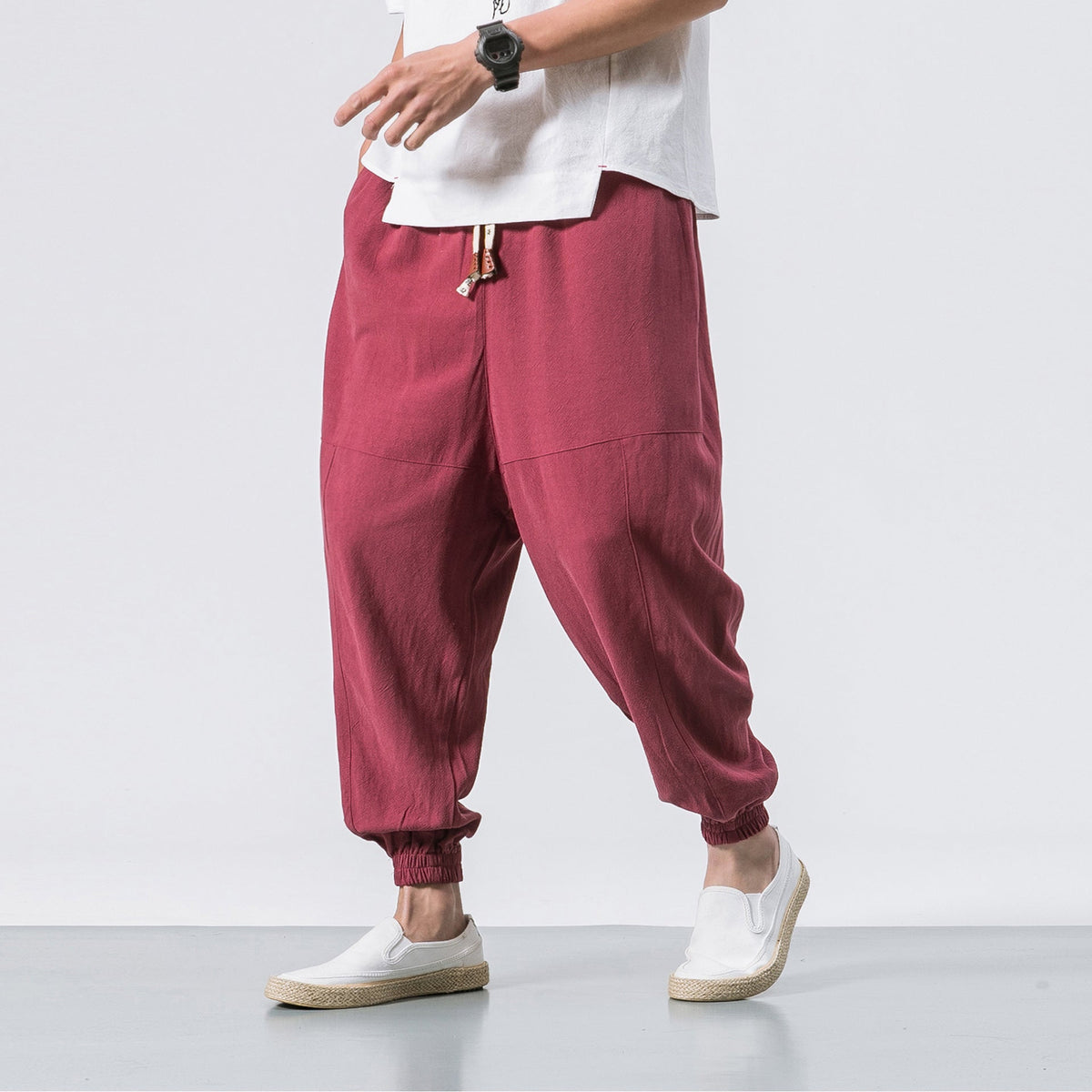 Shao - Pantalon harem confort en coton