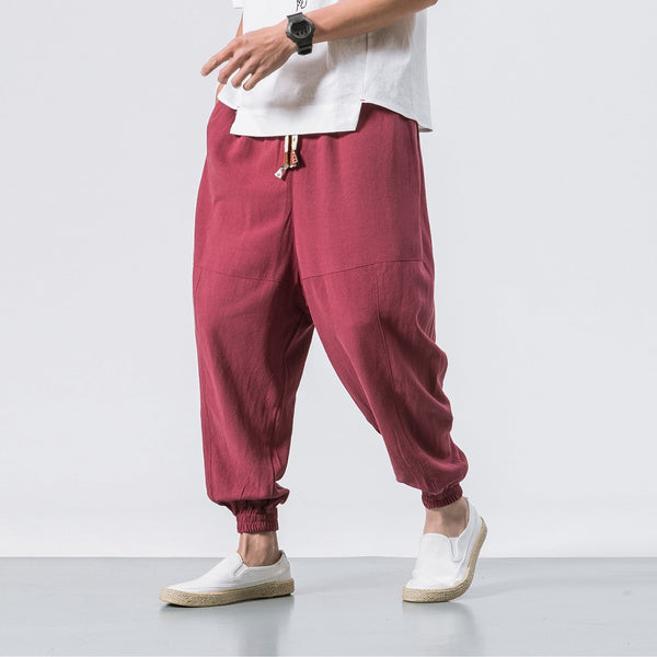 Shao - Pantalon harem confort en coton