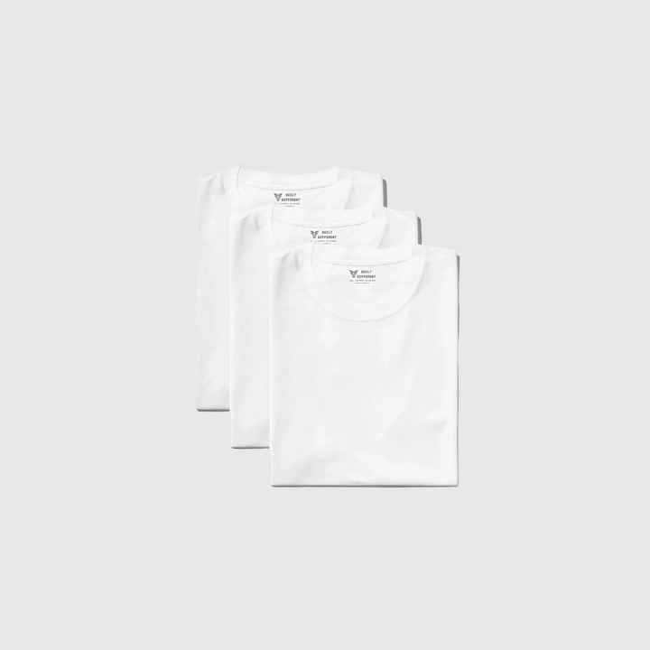 Pack x3 Col Rond All-White